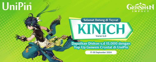 Selamat Datang di Teyvat Kinich Versi 5.0! Koleksi Karakter dengan Diskon s.d 15.000 Setiap Hari dari UniPin
